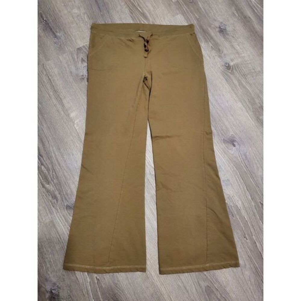 To The Max Pants Womens Size XL Beige Athleisure Wide Leg Flat Front